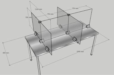 Vách ngăn bàn ăn, bàn làm việc, tấm chắn giọt bắn bằng Mica Chuẩn Nhất 2021