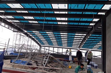 Thi công lấy sáng giếng trời nhà xe