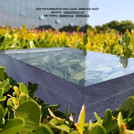 Tấm lợp lấy sáng thông minh đặc ruột polycarbonate trắng trong (claer)